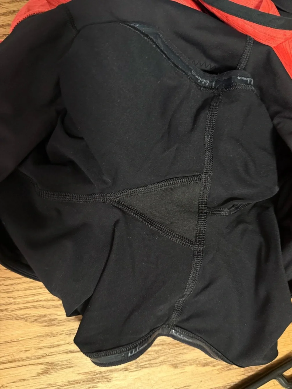 Lululemon Speed Squad Running Skirt with shorts black and red stripe 6